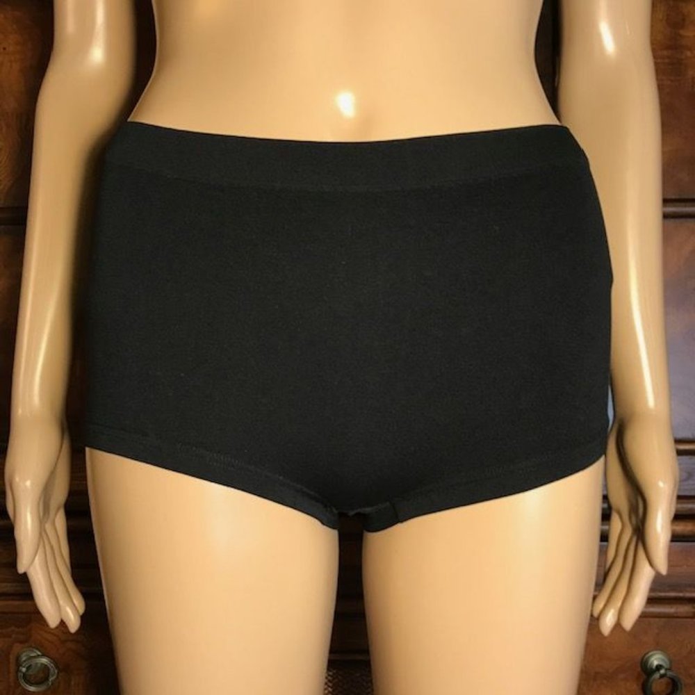 Pompea Black Italian Made Control Boy Short
